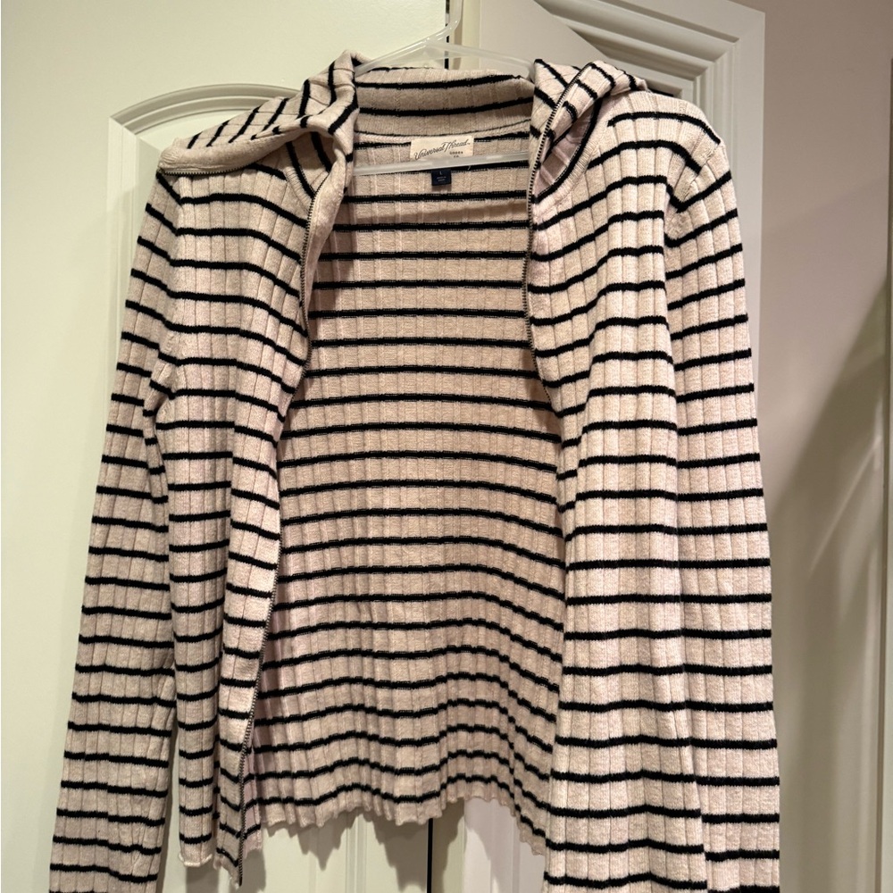 Universal Thread Black and Cream Striped Cardigan